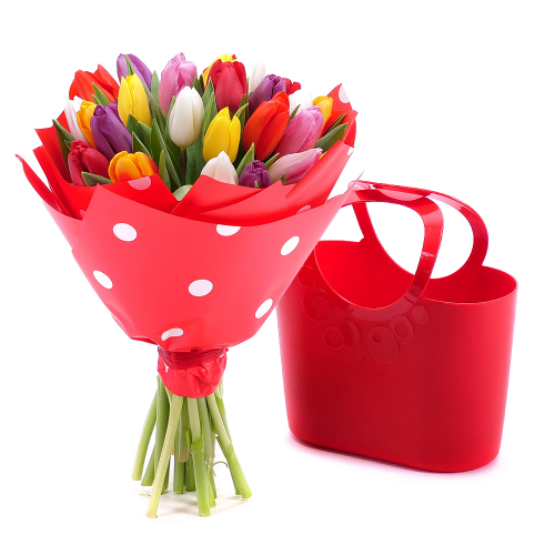 Květinová taška Sweet barevné tulipány pure 25