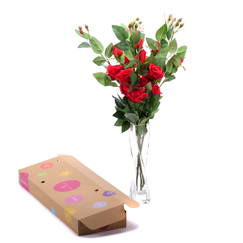 DIY Irigo umělé červené růže do vázy
