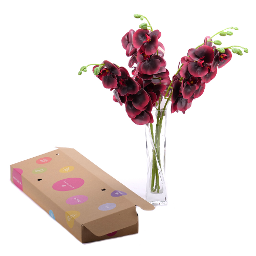 DIY Irigo umělé bordó orchideje do vázy