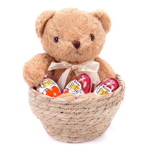 Dárkový set plyšový medvídek a kinder joy 1