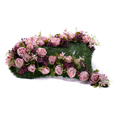 Irigo smuteční srdce růžové a fialové květy
