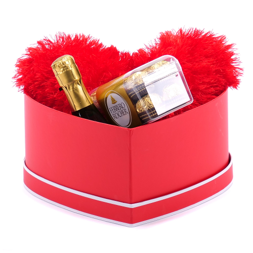 Dárková krabička červené valentýnské srdce