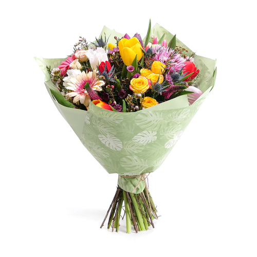 Sweet barevné růže,gerbery a tulipány