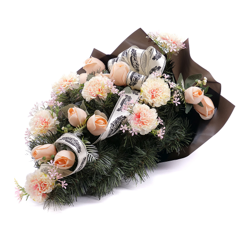 Irigo smuteční kytice meruňkové karafiáty a růže
