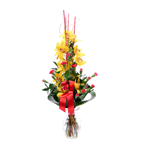 Orchidej žlutá na vysoko