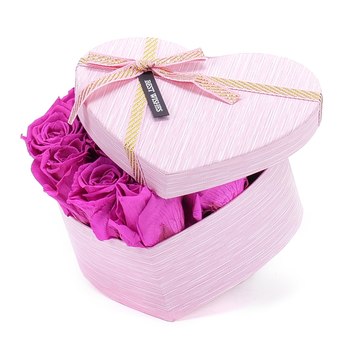 In eterně růžové srdce "S" 11 růží hot pink