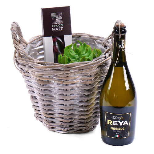 Dárkový proutěný koš Reya Prosecco