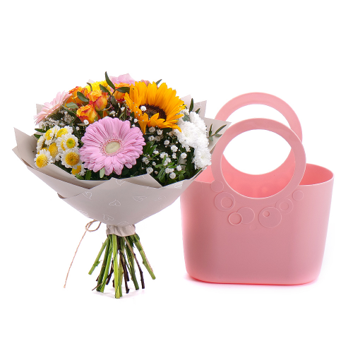 Květinová taška Sweet slunečnice a barevné květiny