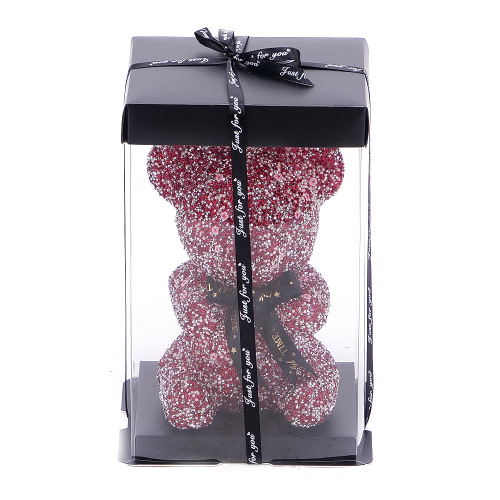 Medvídek červený z mini perliček