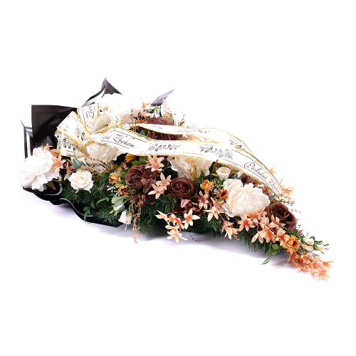 Irigo smuteční kytice krémové a hnědé květiny