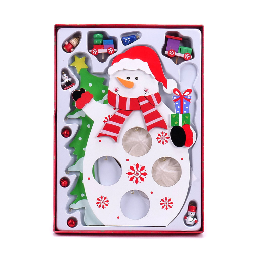 Stromček vianočný L6 s ozdobami 16x26cm drevo