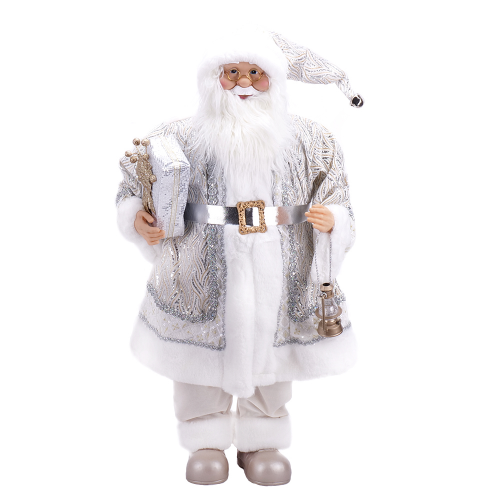 Mikuláš L221 90cm strieborný látkový