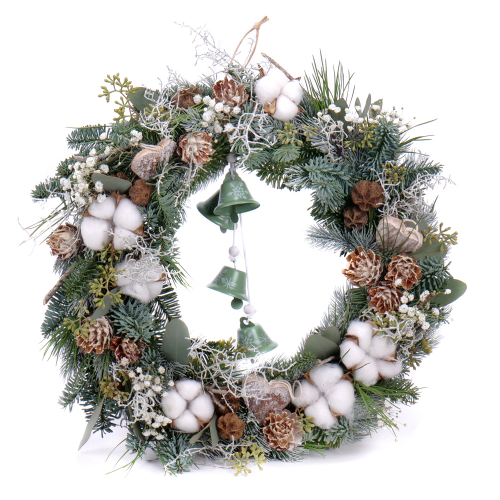 Irigo umelý veniec na zavesenie zelené zvončeky