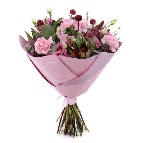 Sweet ružové karafiáty a lisiantus