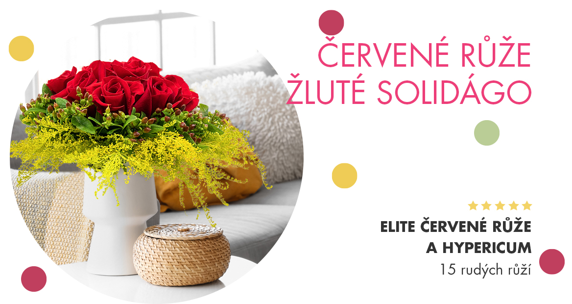 ELITE ČERVENÉ RŮŽE A HYPERICUM