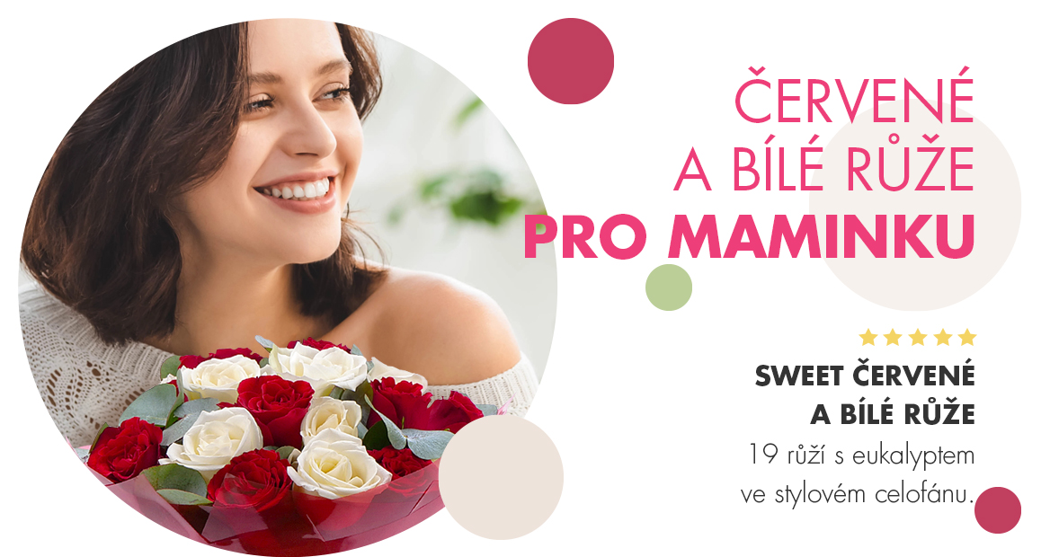 Sweet červené a biele ruže Den matek